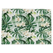 Watercolor Monstera Blätter Bridesmaids Vielen Dan Große Geschenktüte (Rückseite)