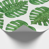 Watercolor Monstera Blätter Geschenkpapier (Ecke)