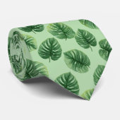 Watercolor Monstera Leaf Pattern Krawatte (Gerollt)