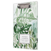 Watercolor Monstera Leaves Tropical Greenery Klemmbrett (Links)