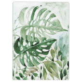 Watercolor Monstera Leaves Tropical Greenery Klemmbrett (Rückseite)