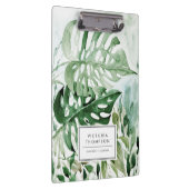 Watercolor Monstera Leaves Tropical Greenery Klemmbrett (Rechts)