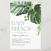 Watercolor Monstera Summer Baby Brunch Einladung (Vorderseite)