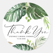 Watercolor Monstera Summer Brautparty Vielen Dank