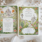 Watercolor Montmartre Paris Wedding Einladung