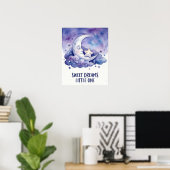 Watercolor Moon and Star Sweet Dreams Little One Poster (Heimbüro)