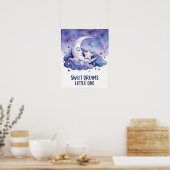 Watercolor Moon and Star Sweet Dreams Little One Poster (Küche)
