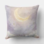 Watercolor Moon & Cloud Nursery Pillow | Music Kissen (Rückseite)
