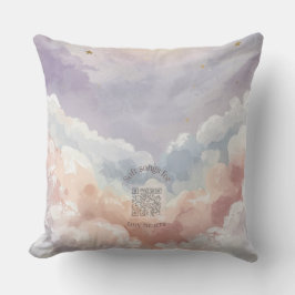 Watercolor Moon & Cloud Nursery Pillow | Music Kissen