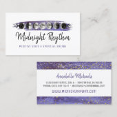 Watercolor Moon Lunar Cycle Night Sky Energy Basic Visitenkarte (Vorne/Hinten)