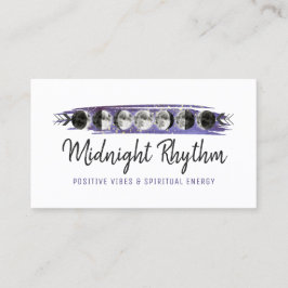 Watercolor Moon Lunar Cycle Night Sky Energy Basic Visitenkarte