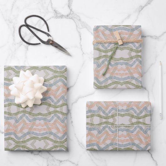 Watercolor Mopping Brushstrokes Pattern In Pastel Geschenkpapier Set (Vorderseite)