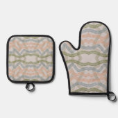 Watercolor Mopping Brushstrokes Pattern In Pastel  Ofenhandschuh & Topflappen-Set (Vorderseite)