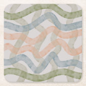 Watercolor Mopping Brushstrokes Pattern In Pastel Rechteckiger Pappuntersetzer (Vorderseite)