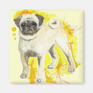 Watercolor-Mops-Kunst-Magnet Magnet