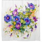 Watercolor Morning Glory Magie Duschvorhang (Vorderseite)