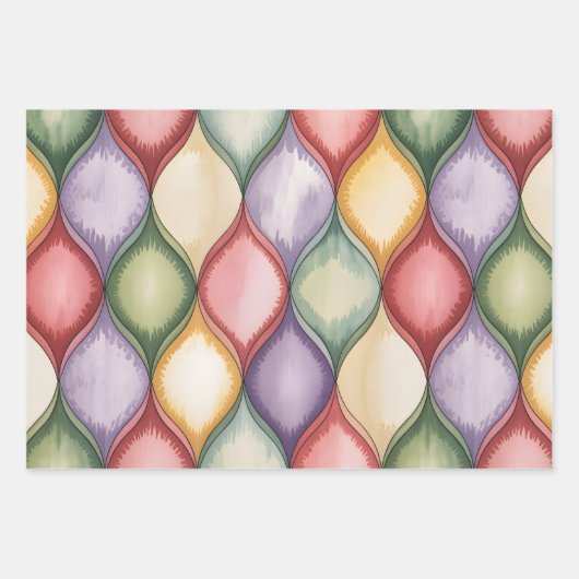 Watercolor Mosaic Geschenkpapier Set (Vorderseite)