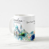 Watercolor-Moschee Ramadan mubarak Tasse (Vorderseite Links)