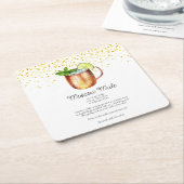 Watercolor Moscow Mule Custom Cocktail Recipe Rechteckiger Pappuntersetzer (angewinkelt)