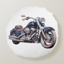 Watercolor motorcycle rundes kissen