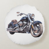 Watercolor motorcycle rundes kissen (Rückseite)