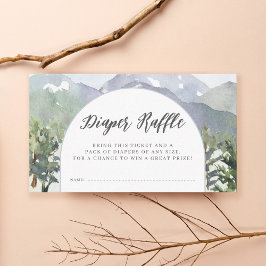 Watercolor Mountain Forest Arch Diaper Raffle Begleitkarte
