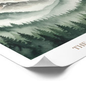 Watercolor Mountain Forest Poster (Ecke)