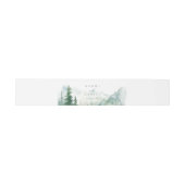 Watercolor Mountain Forest Rustic Wedding Einladungsbanderole (Flach)