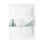 Watercolor Mountain Forest Rustic Wedding Einladungsbanderole (Vorderseite Beispiel)