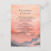 Watercolor Mountain Rustic Sunset Wedding Details Begleitkarte (Vorderseite)