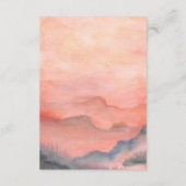 Watercolor Mountain Rustic Sunset Wedding Details Begleitkarte (Rückseite)