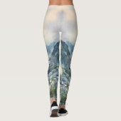 Watercolor Mountain Scene Leggings (Rückseite)