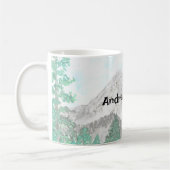 Watercolor Mountain Scene personalisierte Mug Kaffeetasse (Links)