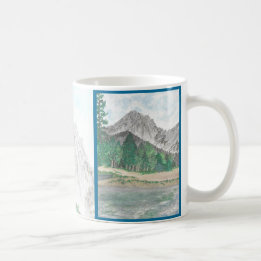 Watercolor Mountain Scene personalisierte Mug Kaffeetasse