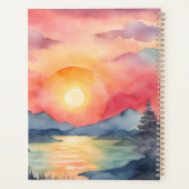 Watercolor Mountain Sunset  Planer (Rückseite)