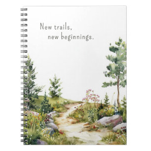 Watercolor Mountain Trail Spirituosen Notizblock