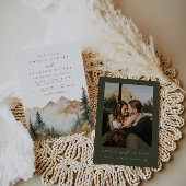 Watercolor Mountain Wedding Invitation Einladung