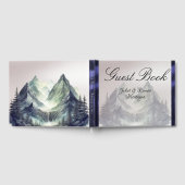 Watercolor Mountains Wedding Medium Gästebuch (Voll)