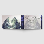 Watercolor Mountains Wedding Small Gästebuch (Voll)