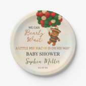 Watercolor Muchacho Mexican Bear Baby Shower Pappteller (Vorderseite)