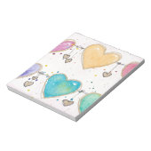 Watercolor multicolor hearts notepad notizblock (Rotiert)