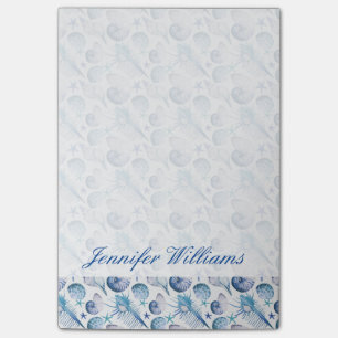 Watercolor-Muscheln   addieren Ihren Namen Post-it Klebezettel