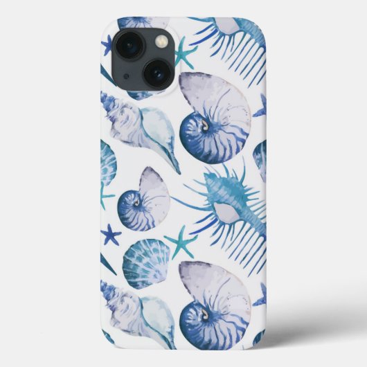 Watercolor-Muscheln Case-Mate iPhone Hülle (Rückseite)