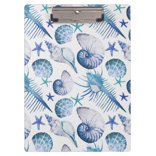 Watercolor-Muscheln Klemmbrett (Vorderseite)