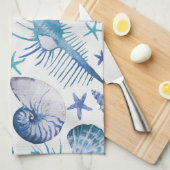 Watercolor-Muscheln Küchentuch (Viertel Falte)