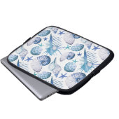 Watercolor-Muscheln Laptopschutzhülle (Vorne Knopf)