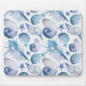 Watercolor-Muscheln Mousepad (Vorne)