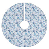 Watercolor-Muscheln Polyester Weihnachtsbaumdecke (Vorderseite)