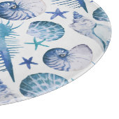 Watercolor-Muscheln Schneidebrett (Ecke)