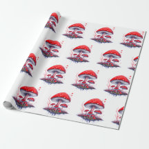 Watercolor Mushroom Muster Wrapping Paper